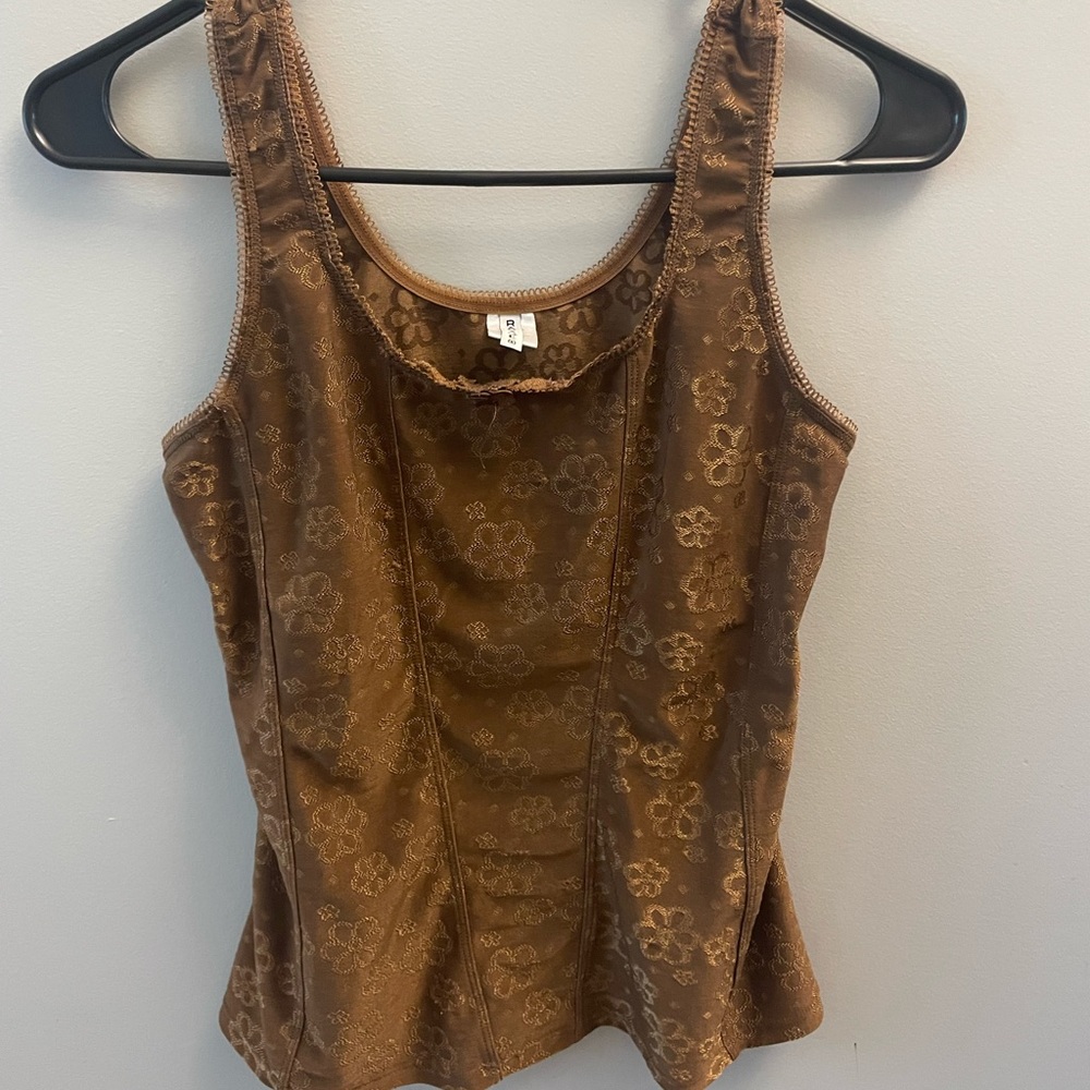 brown vintage flower top